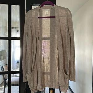 Cotton Emporium Tan Cardigan with Pockets